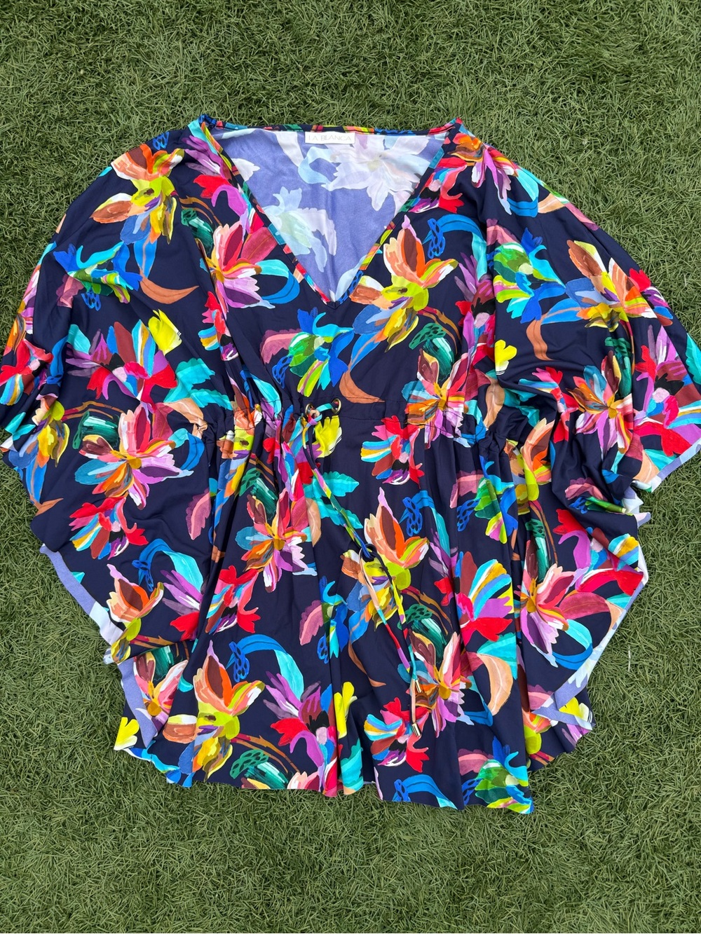 ✨ La Blanca Tropical Floral Kaftan Swim Cover-up.